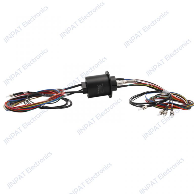 Fibre optic integrated slip rings