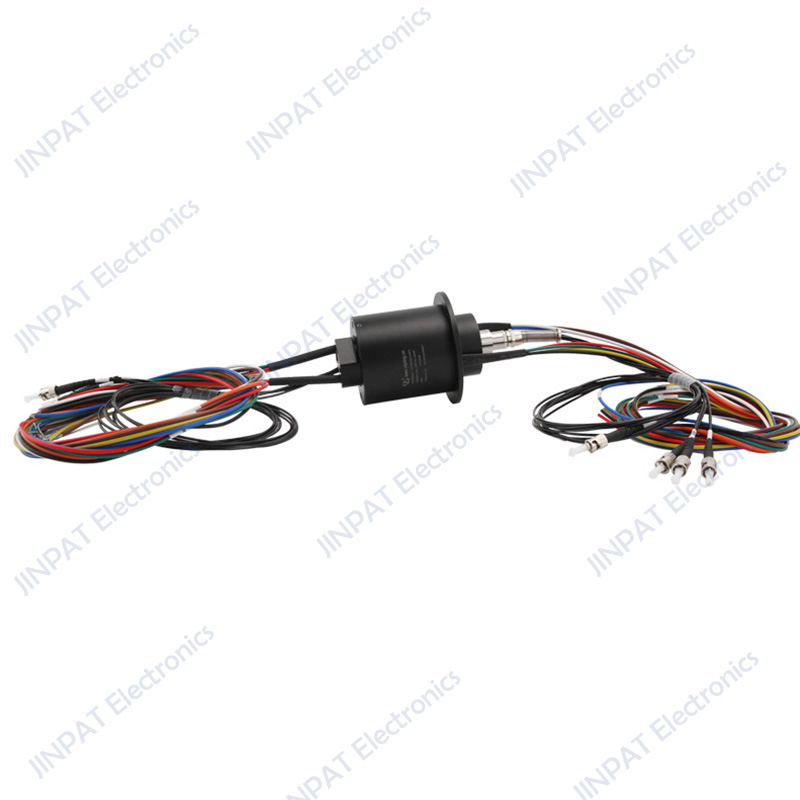 Fibre optic integrated slip rings
