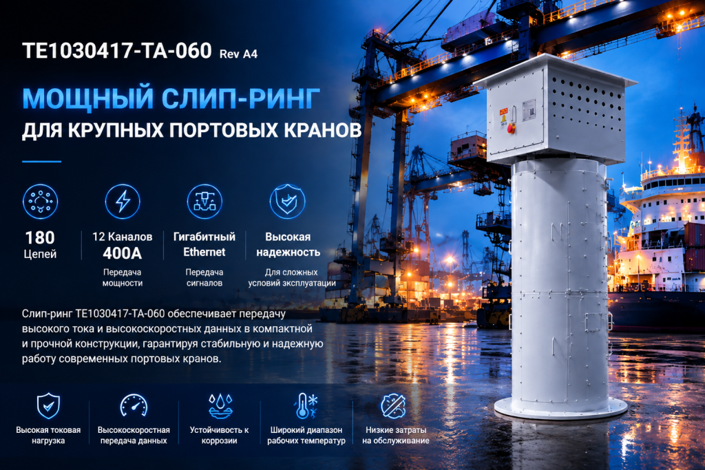 Токосъемное кольцо для портовых кранов: надежное решение для передачи мощности и сигналов