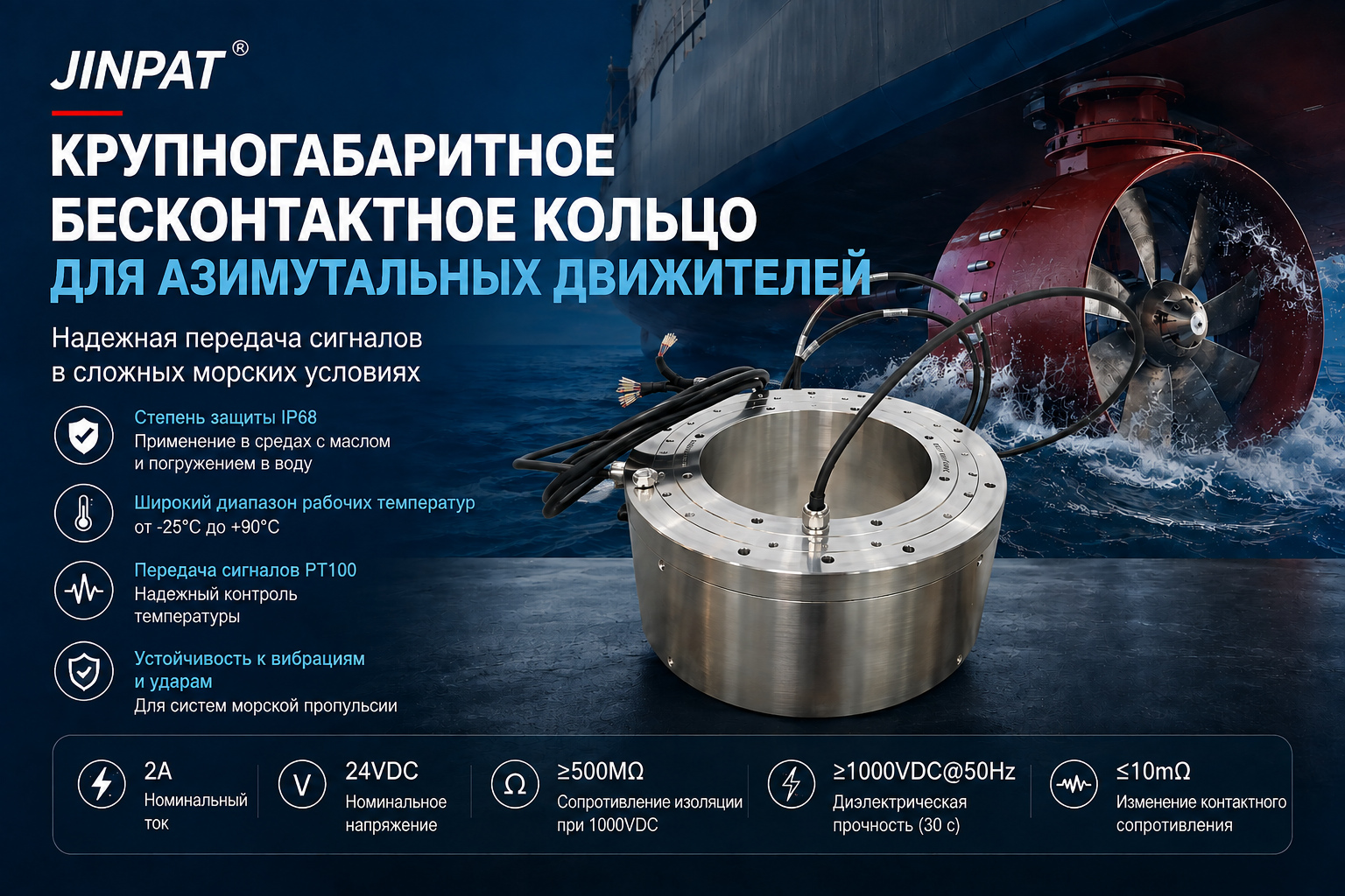 Токосъёмное кольцо для азимутального подруливающего устройства LPT250-1202